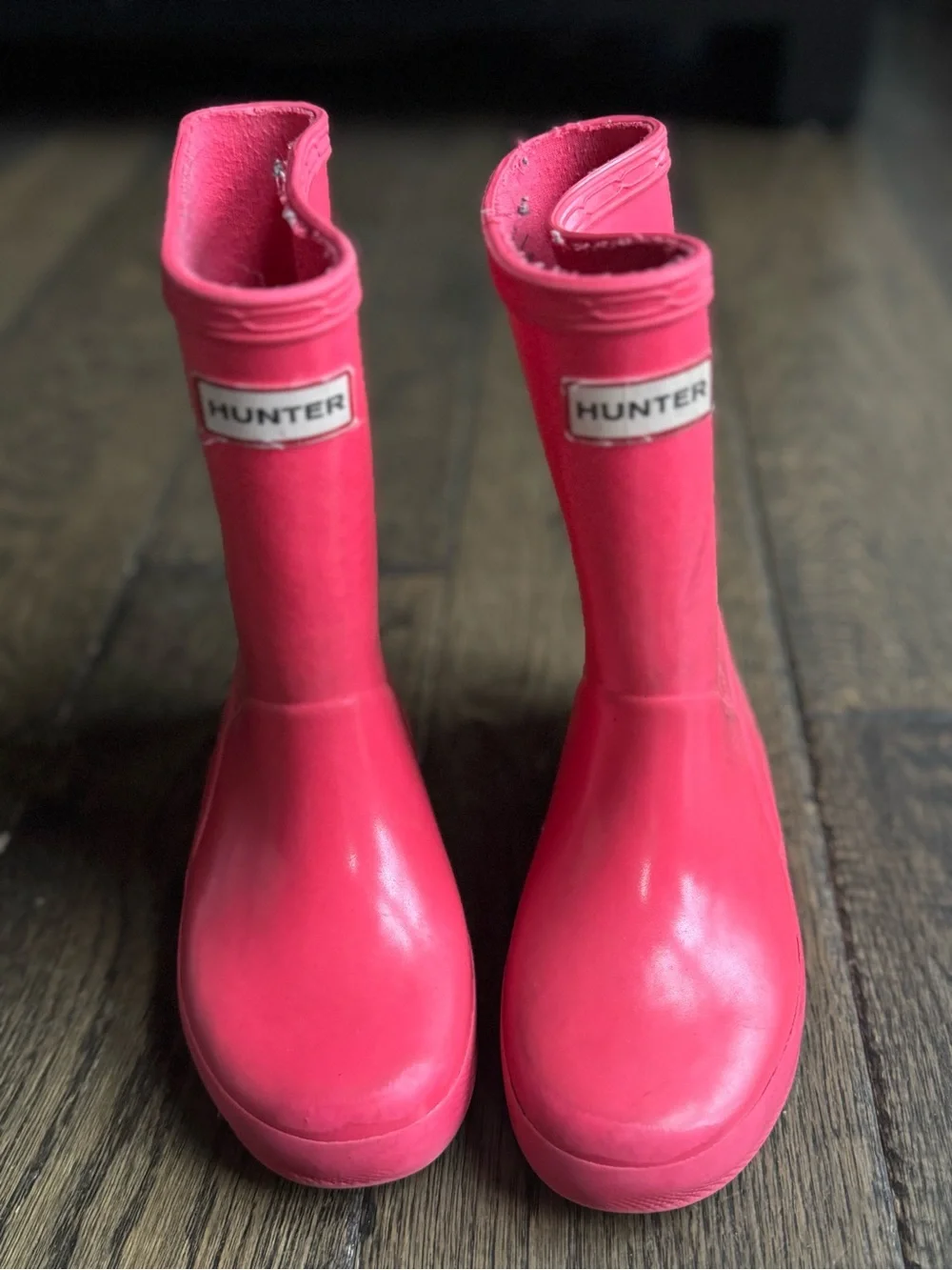 Hunter Kids Waterproof Rain Boots in Bright Pink